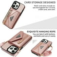 thumbnail image 2 of Crossbody Wallet Women Case for iPhone 14 Pro Max,Credit Card Pocket Zipper Pouch with Shoulder Strap, PU Leather Kickstand Back Flip Envelope Design For iPhone 14 Pro Max, Pink, 2 of 13