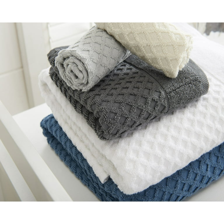 The Clean Store 100% Cotton White Diamond Bath Towels (4-Pack)