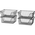thumbnail image 4 of Stackable Storage Baskets Sturdy Metal Wire Freezer Bins Cabinet Organizer for Pantry Home Kitchen Organization, 4 of 6