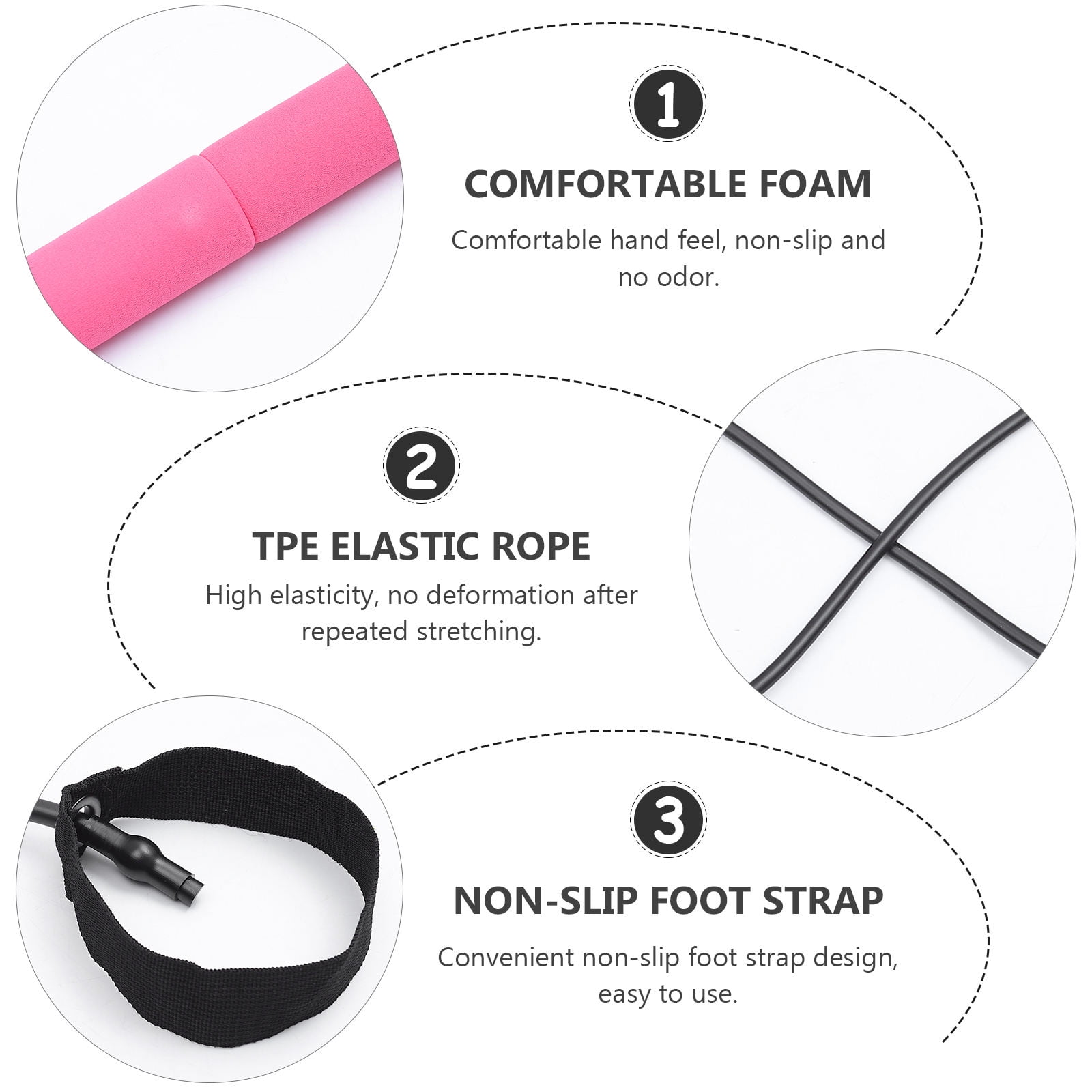 TABLZONE Pilates Resistance Band Set with Fitness Bar for Strength Training, Muscle Building, Sports Workout and Exercise