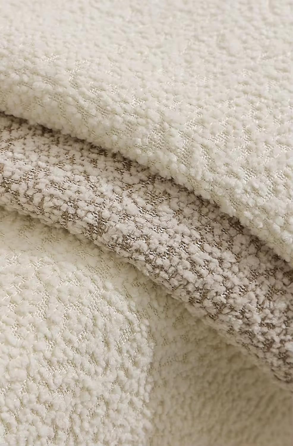 Fennco Styles Chenille Bouclé-Style Throw Pillow Cover 18" W X 18" L - Brown Soft Minimalist Decorative Cushion Case for Sofa, Bed, or Chair Décor