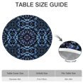 thumbnail image 6 of 44Inch Boho Tablecloth with Large Floral Print, Round Elastic Fitted Cover for 38"-42" Tables, Stain Resistant for Patio, 6 of 7