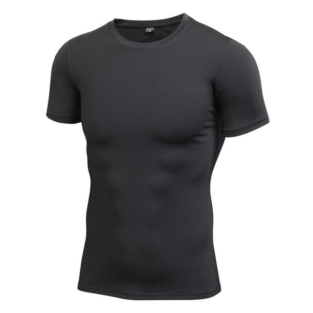 Men Compression Elastic Shirts Short Sleeve Sports Tight Tops