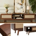 thumbnail image 4 of MAYEERTY Dark Walnut 65" Mid Century Modern TV Stand, Boho Media Console with Cable Management for Living Room, 4 of 7