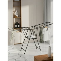 Ludlz 71" Heavy-Duty Clothes Drying Rack - 3-Tier Foldable Gullwing Design with Wheels