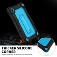 thumbnail image 3 of for TCL Tab 8 V/Tab 8 SE (6048E) Tablet Case Soft Silicone Rubber Heavy Duty Hybrid Had Back Shell Protection Shockproof Kids Friendly with Built in Stand Shoulder Strap (Black+Blue), 3 of 7