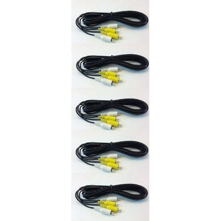 10 V/A RCA Cable Yellow/White Gaming RCA Cable (5 Pack)