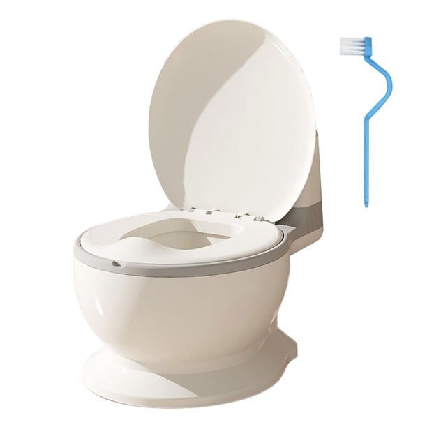 Orinal de entrenamiento para niños, silla de baño compacta, asiento de inodoro para bebés, entrenamiento Asiento PP Gris