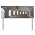 thumbnail image 3 of Medieval Headboard, Middle Ages Buildings Corridor Arches and Lanterns Architectural Classical Art, Upholstered Decorative Metal Bed Headboard with Memory Foam, Full Size, White, by Ambesonne, 3 of 4