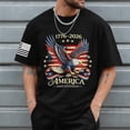 thumbnail image 2 of Leey-World 250 Anniversary Usa Shirts America 250th Independence Day Short Sleeve Tops, Freedom Merchandise(Black,2XL), 2 of 5