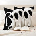 thumbnail image 3 of Halloween Outdoor Waterproof Pillow Covers, Cartoon Funny Error Ghost Black Decorative Square Throw Pillowcase Sofa Cushion Sham for Patio/Couch/Chair, 16"x16" 2 Pack, 3 of 8