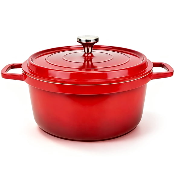 TINANA 5QT Enamel Dutch Oven with Lid, Lightweight Dutch Oven with Pot Holder, Oven and Stovetop Safe for Bread Baking, Soup, Roast, Braise