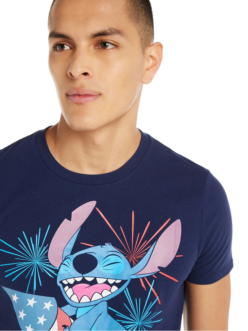 Disney Stitch men's Fireworks Graphic T-Shirt XS-3XL
