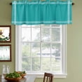thumbnail image 5 of Pure Teal Green Valances for Windows, Simple Solid Color Light Filtering Kitchen Curtains, Rod Pocket Window Valance Curtains for Living Room Bedroom, 42" W x 18" L, 2 Panels, 5 of 9