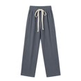 thumbnail image 6 of Ltctricy Ribbed Wide Leg Pants for Women Drawstring Comfy Yoga Pants Casual Loose Elastic Waisted Lounge Pants(Gray,One Size), 6 of 6