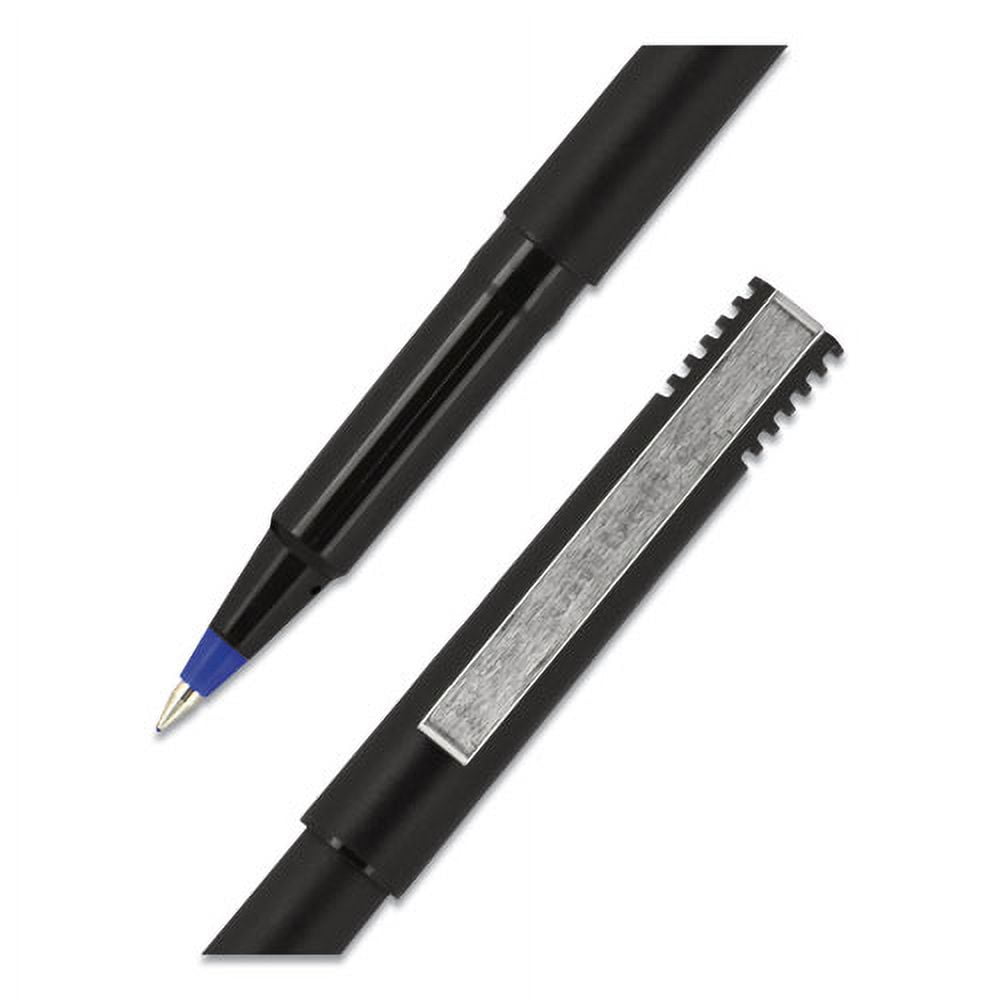 Roller Ball Pen, Stick, Micro 0.5 Mm, Blue Ink, Black Matte Barrel, Dozen | Bundle of 2 Dozen