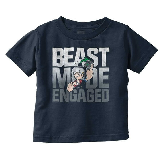 Beast Gym Engaged Popeye Sailor Toddler Boy Girl T Shirt Infant Toddler Brisco Brands 12M