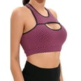 thumbnail image 2 of SHCKE Women's Texture Sports Bras Cutout Gym Workout Yoga Bras Medium Support Sports Bra with Removable Cups, 2 of 6