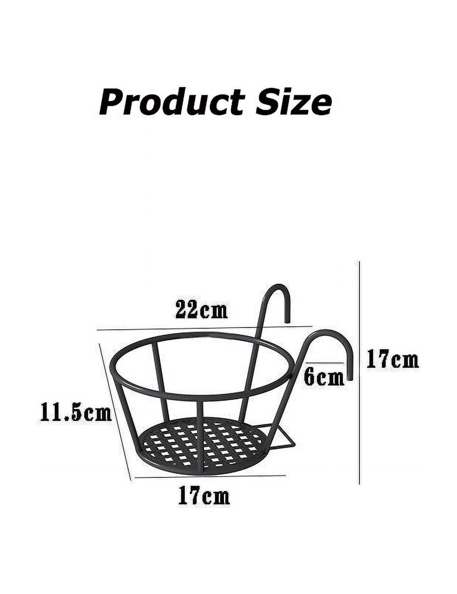3 Pcs Flower Pot, Iron Art Hanging Baskets Balcony Garden Flower Holders Over The Rail Metal Fence Planters Assemble