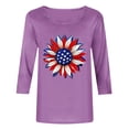 thumbnail image 4 of Mifsaly Patriotic 3/4 Sleeve Tops for Women American Flag Sunflower Graphic Shirt Casual Summer Independence Day T-Shirt 2026 M, 4 of 5