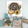 thumbnail image 2 of Designart 'Thanksgiving Vintage Turkey Pumpkin and Sunflowers ' Farmhouse Framed Canvas Wall Art Print, 2 of 5