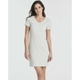 thumbnail image 5 of 3 Pack: Women's Ribbed Knit Short-Sleeve V-Neck Swing T-Shirt Casual Dress (Available In Plus), 5 of 6