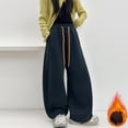 thumbnail image 2 of YindaitySweatpants for Girls Girls' Teenage Casual Street Style ' Versatile Trendy Casual Comfortable Fleece-Lined Straight-Leg Pants(Dark Gray,9-10 Years), 2 of 9
