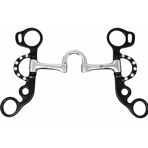 5" Low Port Swivel Mouth Short Shank Studded Cheek Horse Correction Bit 35657B