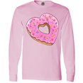 thumbnail image 3 of Inktastic Heart Shaped Donut with Pink Icing and Sprinkles Long Sleeve T-Shirt, 3 of 5