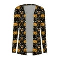 thumbnail image 4 of Women‘s Halloween Cardigan Sweater Skull Pumpkin Print Pattern Long Cardigans Sweater Coats Tops Ginger M, 4 of 5
