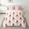 thumbnail image 2 of Manfei Gingerbread Man Bedding Comforter Set 7pcs for Teens, Merry Christmas Queen Bedding Sets, Princess Cartoon Bowknot Reversible Queen Sheet Sets, Breathable Home Decor, 2 of 7