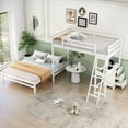 thumbnail image 2 of Twin over Full Bunk Bed with Built-in Desk & Three Drawers, White - Solid Pine Wood & MDF Construction, 2 of 15