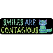 10in x 3in Smiles Are Contagious Bumper Sticker