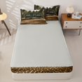 thumbnail image 4 of Homewish Camping RV Zipper Full Size Comforter Sets with Fitted Sheet and 2 Pillowcases For Travel Trailers,Abstract Jungle Leopard Print Zipper Bedding Set,Lightgray Reversible,4-Piece, 4 of 7