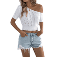 thumbnail image 1 of Tops de Verano para Mujer, Suéteres de Crochet, Ropa de Resort, Tops de Punto Calados de Corta, Pareo de Playa 2025 L, 1 of 10
