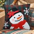 thumbnail image 4 of Adornos navideños, regalos navideños, funda de cojín bordada navideña con diseño de muñeco de nieve y ciervo, 45 x 45 cm, ideal para la cama y el hogar, ideal para las fiestas., 4 of 6