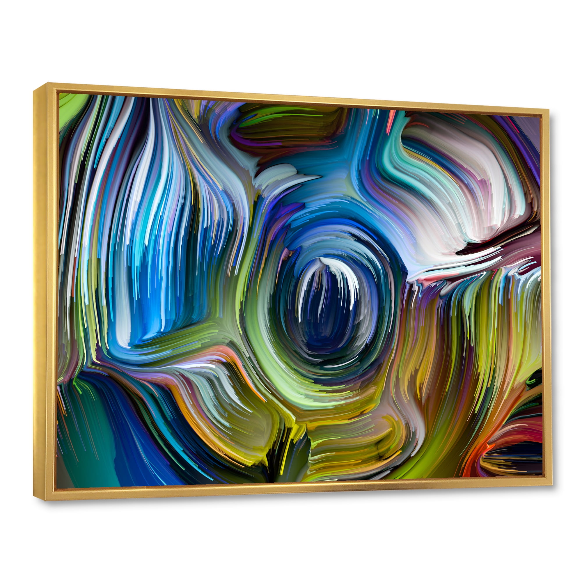 Designart 'Colour Spiral Fusion' Modern Framed Canvas Wall Art Print