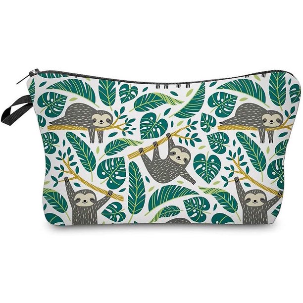 Bolsa de cosméticos para mujer, loomiloo, adorables y espaciosas bolsas de maquillaje, bolsa de aseo impermeable para viaje, organizador de accesorios, perezoso (perezoso 51476)