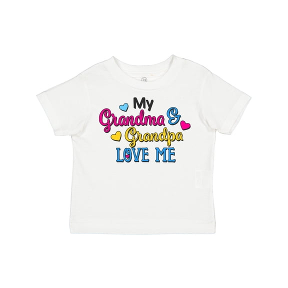 Inktastic My Grandma and Grandpa Love Me with Hearts Boys or Girls Toddler T-Shirt