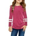 thumbnail image 2 of LUOGENLI 4 Pack T Shirts Tops for Girls 7-8 Kids Girls Casual Tunic Tops Knot Front Button Long Sleeve Casual Loose Blouse T-Shirt Tee Christmas Shirts for Girls 11-12 Summer Tops for Girls 14- 16 M, 2 of 8