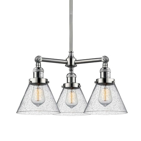 

Innovations Lighting 207 Large Cone Cone 3 Light 22 Wide Commercial Chandelier - Nickel
