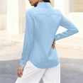 thumbnail image 4 of Women's Classic Collar Long Sleeve Button Down Shirt in Solid Color for Casual and Professional Wear, 4 of 5