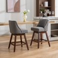 thumbnail image 3 of LEGAHOME Bar Stools Set of 2, 26” Swivel Counter Height Bar Stools with Soft Foam and Steel Spring Core, Modern Bar Stools with Wood Legs for Kitchen Island, Bar, Dining Room, Gray, 3 of 9