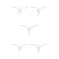 thumbnail image 3 of maskred Men's Open Front Breathable Underwear Brief Thong Pouch White 5Set, 3 of 6