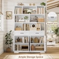 thumbnail image 4 of Hiphuta 71"Tall Bookcases with Drawers & Doors, 47” Wide Large Bookshelf for Home Office 6-Tier Bookshelf , Wooden Book Storage Cabinet for Home Office Living Room, White, 4 of 7