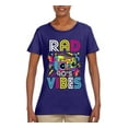 thumbnail image 3 of Rad 90's Vibes Vintage Womens Graphic T-Shirt, Purple, 3X-Large, 3 of 5