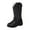 Black, variant on Toddler Kid Girls Cowgirl Cowboy Boots Rhinestone Sparkly Mid Calf Round Toe Western Horse Riding Boot