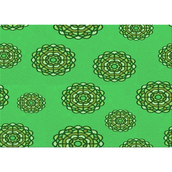 Ahgly Company Machine Washable Indoor Rectangle Transitional Neon Green Area Rugs, 5' x 8'