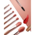 thumbnail image 4 of Juego de brochas de maquillaje para base, rubor, sombra de ojos, pestañas, labios y cejas, mini juego de brochas de maquillaje portátil, 8 piezas, 4 of 6