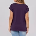 thumbnail image 6 of Uaswgudfs Women's V-Neck Short Sleeve Slim Blouse 2025 Top - Lightweight Drapey Fabric Minimalist Casual Shirt, 6 of 9